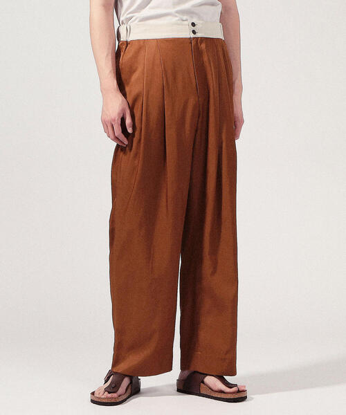 TOMORROWLAND （トゥモローランド）の「コットンレーヨン 2プリーツイージーパンツ（その他パンツ・メンズ・キャメル/ブラック/ダークグリーン・XS/M/S）」の4枚目の写真