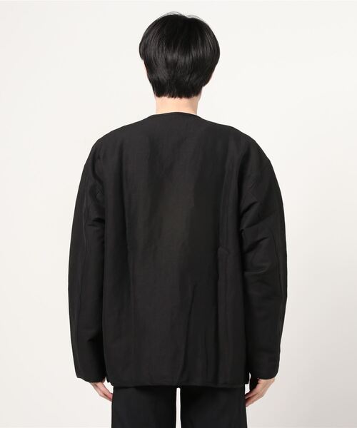 PORT BY ARK（ポートバイアーク）の「PORT BY ARK / ポートバイアーク：Hunting shirts jacket -linen viscose stretch-：PO09-SH002[COR]（カーディガン/ボレロ・メンズ・ブラウン/ブラック・2）」の3枚目の写真