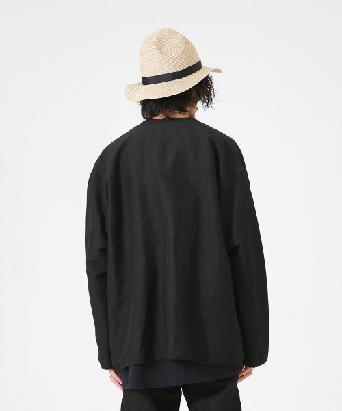 PORT BY ARK（ポートバイアーク）の「PORT BY ARK / ポートバイアーク：Hunting shirts jacket -linen viscose stretch-：PO09-SH002[COR]（カーディガン/ボレロ・メンズ・ブラウン/ブラック・2）」の18枚目の写真