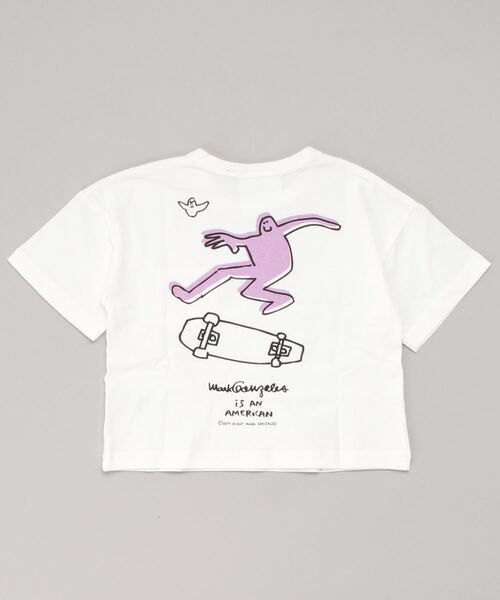 Mark Gonzales（マーク・ゴンザレス）の「(What it isNt)ARTART BY MARKGONZALES/マークゴンザレス キッズ Tシャツ 47113227（Tシャツ/カットソー・キッズ・ホワイト/ブラック/グリーン・100cm/120cm/130cm/140cm/150cm/160cm/110cm）」の2枚目の写真