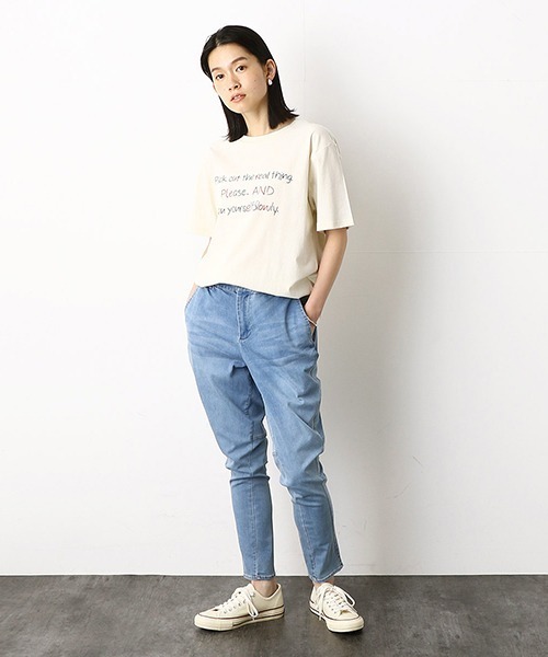 Purple&Yellow（パープルアンドイエロー）の「メッセージプリント　半袖Tシャツ（Tシャツ/カットソー・メンズ・ブラック/アイボリー/ミント/グレイッシュベージュ・SMALL/MEDIUM/LARGE/X-SMALL/X-LARGE）」の6枚目の写真