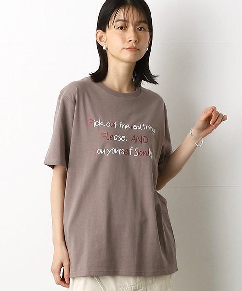 Purple&Yellow（パープルアンドイエロー）の「メッセージプリント　半袖Tシャツ（Tシャツ/カットソー・メンズ・ブラック/アイボリー/ミント/グレイッシュベージュ・SMALL/MEDIUM/LARGE/X-SMALL/X-LARGE）」の15枚目の写真