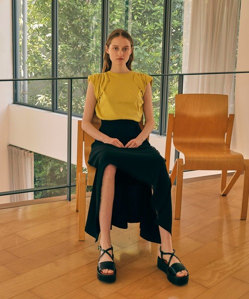 city（シティ）の「【CITY】スビンコットンギャザーパワショルTEE（Tシャツ/カットソー・レディース・イエロー/ブラック/ホワイト・FREE）」の7枚目の写真