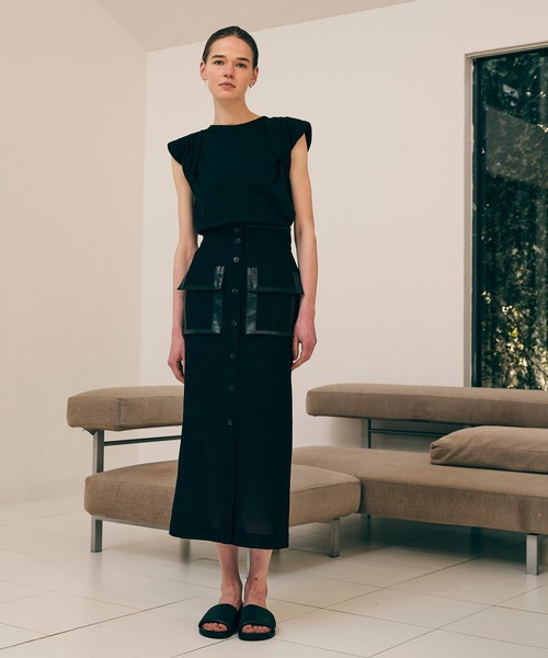 city（シティ）の「【CITY】スビンコットンギャザーパワショルTEE（Tシャツ/カットソー・レディース・イエロー/ブラック/ホワイト・FREE）」の5枚目の写真