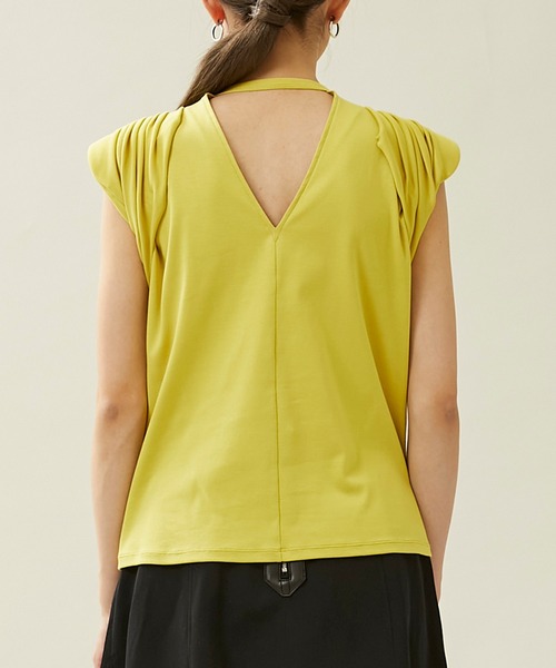 city（シティ）の「【CITY】スビンコットンギャザーパワショルTEE（Tシャツ/カットソー・レディース・イエロー/ブラック/ホワイト・FREE）」の10枚目の写真