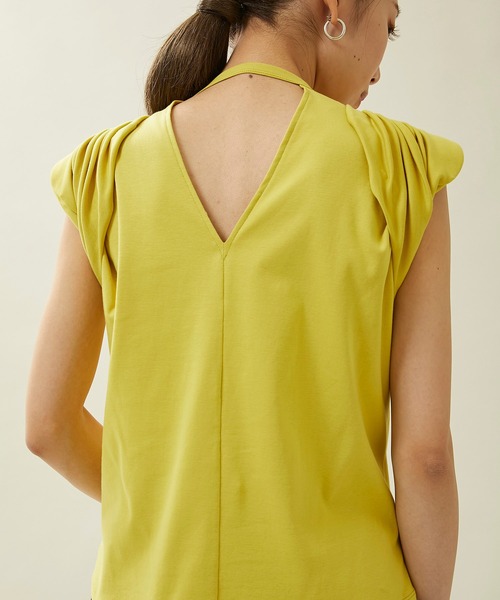 city（シティ）の「【CITY】スビンコットンギャザーパワショルTEE（Tシャツ/カットソー・レディース・イエロー/ブラック/ホワイト・FREE）」の15枚目の写真