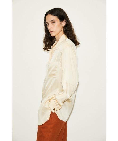 THROW by SLY(スローバイスライ)の「THROW SILK MIX SEAM DESIGN SH シルクミックス シャツ(シャツ/ブラウス・レディース・アイボリー/グリーン・FREE)」の8枚目の写真