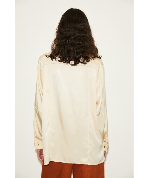 THROW by SLY(スローバイスライ)の「THROW SILK MIX SEAM DESIGN SH シルクミックス シャツ(シャツ/ブラウス・レディース・アイボリー/グリーン・FREE)」の9枚目の写真