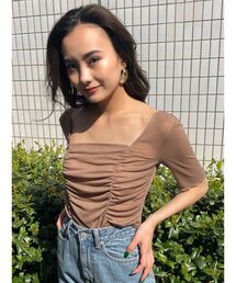 EMODA | ショートドレープトップ(Tシャツ/カットソー)