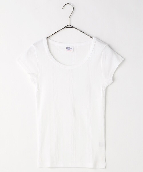 FREAK'S STORE（フリークスストア）の「【WEB限定】Robert P.Miller/ミラー レディース　パネルリブ半袖Tシャツ（Tシャツ/カットソー・レディース・ブラック/ベージュ/グレー/ホワイト/その他9/ネイビー・ﾌﾘ-）」の2枚目の写真