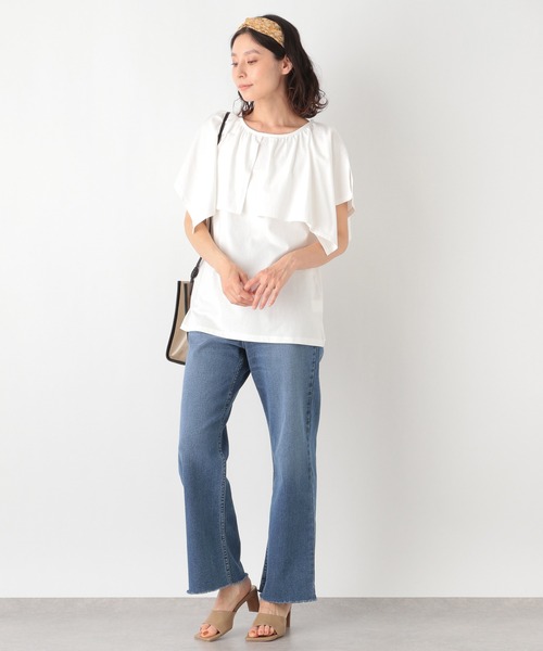 LEPSIM（レプシィム）の「フリルデザインプルオーバー　949210（Tシャツ/カットソー・レディース・ブラック/オフホワイト・FREE）」の4枚目の写真