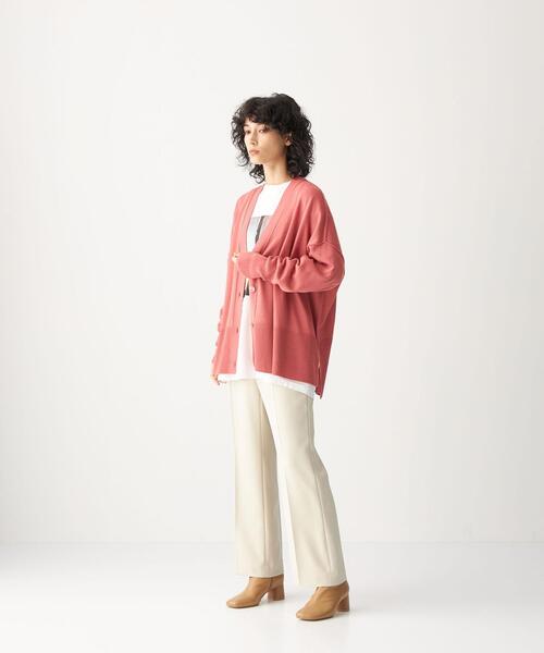 CITEN(シテン)の「<CITEN(シテン)>ワイドリブ キリカエ ビッグ カーディガン(カーディガン/ボレロ・レディース・ライトグレー/ダークグレー/ピンク・FREE)」の12枚目の写真