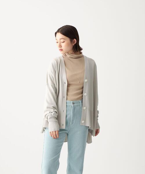 CITEN(シテン)の「<CITEN(シテン)>ワイドリブ キリカエ ビッグ カーディガン(カーディガン/ボレロ・レディース・ライトグレー/ダークグレー/ピンク・FREE)」の8枚目の写真