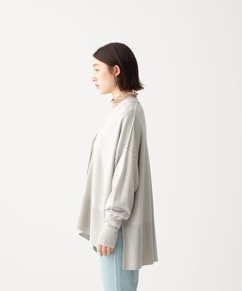 CITEN(シテン)の「<CITEN(シテン)>ワイドリブ キリカエ ビッグ カーディガン(カーディガン/ボレロ・レディース・ライトグレー/ダークグレー/ピンク・FREE)」の11枚目の写真