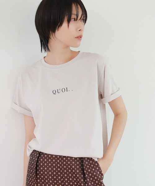 LAKOLE(ラコレ)の「オーガニックシルケットロゴTシャツ / 956360(Tシャツ/カットソー・レディース・オレンジ系その他6/セージグリーン/スモーク/サンドグレー・SMALL/MEDIUM)」の2枚目の写真
