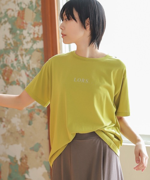 LAKOLE(ラコレ)の「オーガニックシルケットロゴTシャツ / 956360(Tシャツ/カットソー・レディース・オレンジ系その他6/セージグリーン/スモーク/サンドグレー・SMALL/MEDIUM)」の3枚目の写真