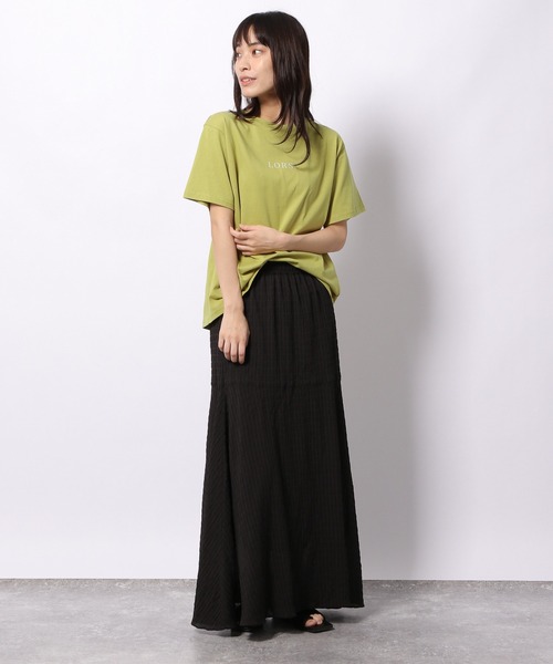 LAKOLE(ラコレ)の「オーガニックシルケットロゴTシャツ / 956360(Tシャツ/カットソー・レディース・オレンジ系その他6/セージグリーン/スモーク/サンドグレー・SMALL/MEDIUM)」の7枚目の写真