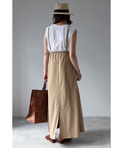 Bonjour Sagan（ボンジュールサガン）の「アシンメトリーラップサロペットスカート（スカート・レディース・ブラック/ベージュ・FREE）」の14枚目の写真