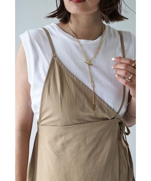 Bonjour Sagan（ボンジュールサガン）の「アシンメトリーラップサロペットスカート（スカート・レディース・ブラック/ベージュ・FREE）」の15枚目の写真