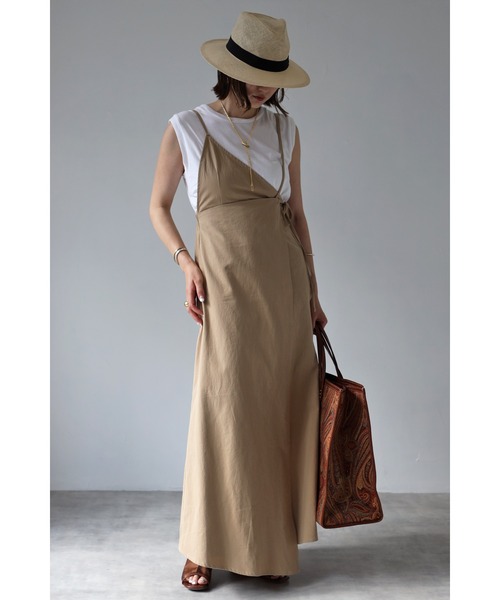 Bonjour Sagan（ボンジュールサガン）の「アシンメトリーラップサロペットスカート（スカート・レディース・ブラック/ベージュ・FREE）」の22枚目の写真