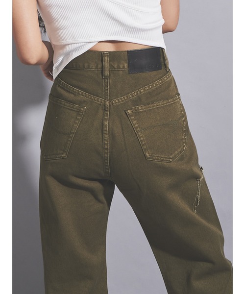 EGOIST（エゴイスト）の「ＥＧストレートデニムパンツⅡ（デニムパンツ・レディース・ブラック/カーキ・SS/S/M）」の10枚目の写真