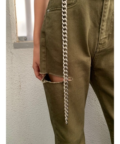 EGOIST（エゴイスト）の「ＥＧストレートデニムパンツⅡ（デニムパンツ・レディース・ブラック/カーキ・SS/S/M）」の11枚目の写真