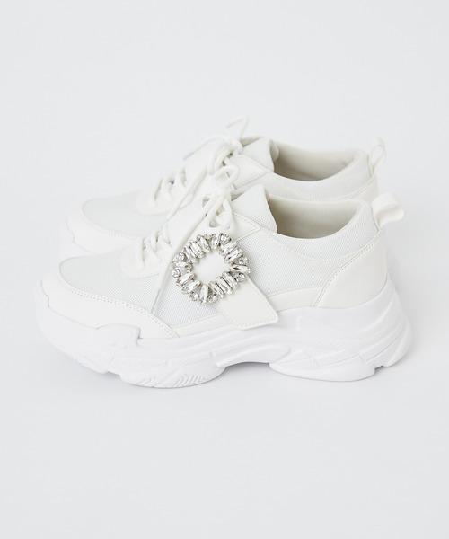 one after another NICE CLAUP（ワンアフターアナザーナイスクラップ）の「ビジュースニーカー（スニーカー・レディース・ホワイト/ブラック・S/M/L/LL）」の8枚目の写真