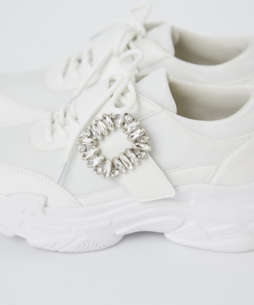 one after another NICE CLAUP（ワンアフターアナザーナイスクラップ）の「ビジュースニーカー（スニーカー・レディース・ホワイト/ブラック・S/M/L/LL）」の15枚目の写真