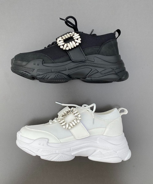 one after another NICE CLAUP（ワンアフターアナザーナイスクラップ）の「ビジュースニーカー（スニーカー・レディース・ホワイト/ブラック・S/M/L/LL）」の12枚目の写真