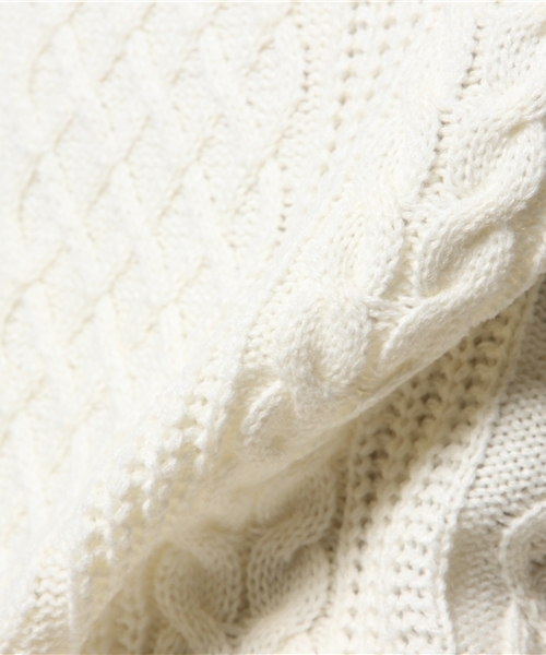 WEGO（ウィゴー）の「WEGO/ケーブル編タートルニット（ニット/セーター・メンズ・ホワイト/杢グレー・LARGE/MEDIUM）」の12枚目の写真