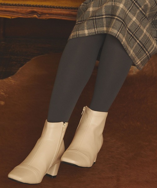 PURIL（ピュリル）の「【PURIL】スクエアトゥ　切替デザインブーツ（ブーツ・レディース・ダークブラウン/ブラック/アイボリー・S/M/L）」の12枚目の写真