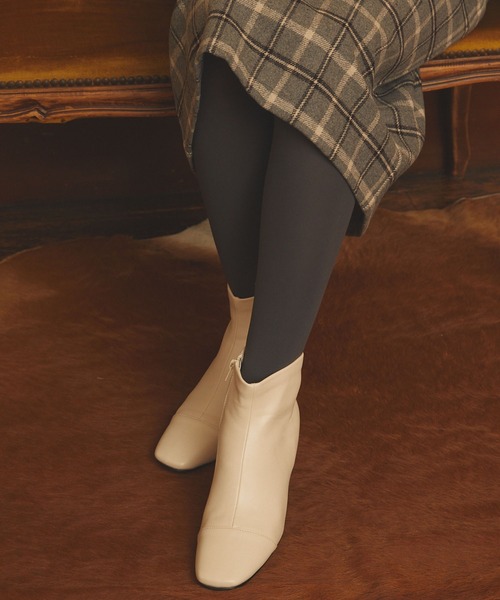 PURIL（ピュリル）の「【PURIL】スクエアトゥ　切替デザインブーツ（ブーツ・レディース・ダークブラウン/ブラック/アイボリー・S/M/L）」の14枚目の写真