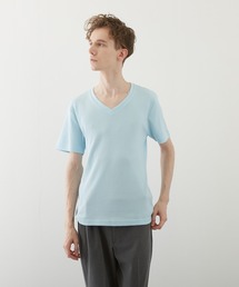 【TONE BY AS】サーマル半袖VネックTEE(BL)