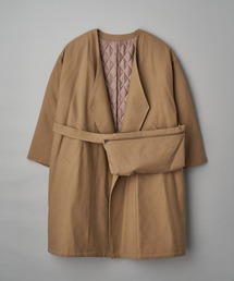 77circa cotton wool gabardine qulting liner belted coat (cc21aw-43co)