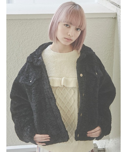 merry jenny（メリージェニー）の「ステンカラーエコーファーカバーオール（カバーオール・レディース・アイボリー/ブラック/ブラウン・FREE）」の3枚目の写真