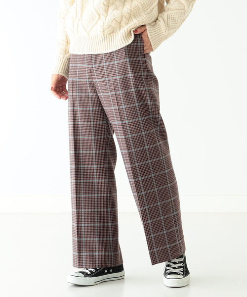 BEAMS BOY（ビームスボーイ）の「BEAMS BOY / チェック スラックス（スラックス・レディース・ダークブラウン/ベージュ・1/0）」の2枚目の写真