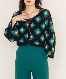 w closet | カギ針モチーフ5分袖カーディガン(カーディガン/ボレロ)