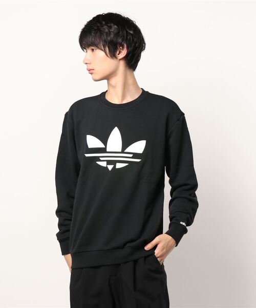 adidas（アディダス）の「アディカラー シャッタード トレフォイル クルーネックスウェット  / トレーナー / アディダスオリジナルス（スウェット・メンズ・ブラック×ホワイト/ブルー・SMALL/MEDIUM/LARGE/X-LARGE/XX-LARGE/X-SMALL/XXX-LARGE）」の9枚目の写真