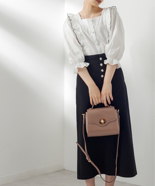 OLIVE des OLIVE（オリーブデオリーブ）の「天使の7分袖ブラウス（シャツ/ブラウス・レディース・オフホワイト/ブラウン/ブラック/ベージュ・FREE）」の17枚目の写真