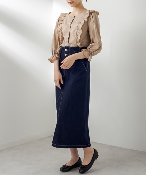 OLIVE des OLIVE（オリーブデオリーブ）の「天使の7分袖ブラウス（シャツ/ブラウス・レディース・オフホワイト/ブラウン/ブラック/ベージュ・FREE）」の18枚目の写真