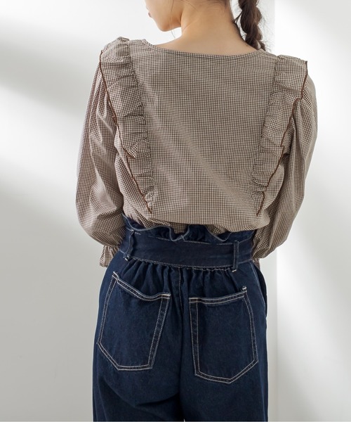 OLIVE des OLIVE（オリーブデオリーブ）の「天使の7分袖ブラウス（シャツ/ブラウス・レディース・オフホワイト/ブラウン/ブラック/ベージュ・FREE）」の13枚目の写真