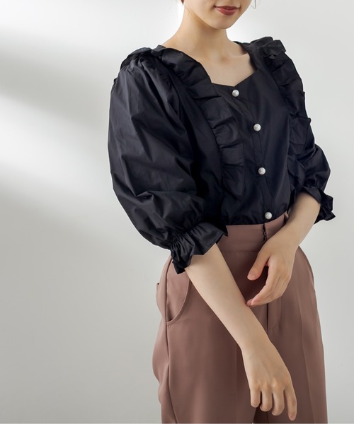 OLIVE des OLIVE（オリーブデオリーブ）の「天使の7分袖ブラウス（シャツ/ブラウス・レディース・オフホワイト/ブラウン/ブラック/ベージュ・FREE）」の19枚目の写真