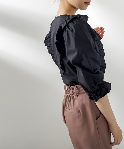 OLIVE des OLIVE（オリーブデオリーブ）の「天使の7分袖ブラウス（シャツ/ブラウス・レディース・オフホワイト/ブラウン/ブラック/ベージュ・FREE）」の14枚目の写真