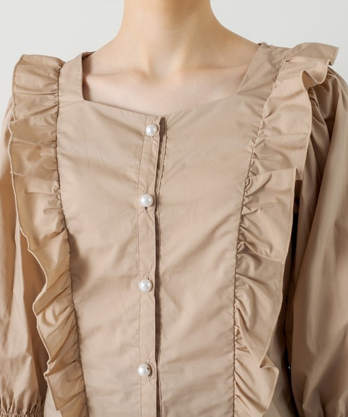 OLIVE des OLIVE（オリーブデオリーブ）の「天使の7分袖ブラウス（シャツ/ブラウス・レディース・オフホワイト/ブラウン/ブラック/ベージュ・FREE）」の9枚目の写真