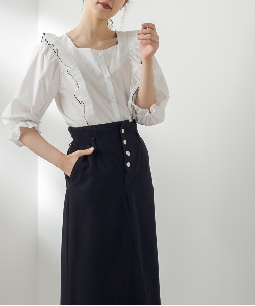 OLIVE des OLIVE（オリーブデオリーブ）の「天使の7分袖ブラウス（シャツ/ブラウス・レディース・オフホワイト/ブラウン/ブラック/ベージュ・FREE）」の21枚目の写真