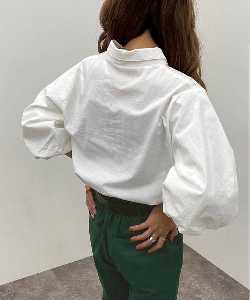apres jour mignon（アプレジュールミニョン）の「袖ボリュームシャツ【ZOZOTOWN限定アイテム】（シャツ/ブラウス・レディース・オフホワイト/ブラック/オレンジ・X-LARGE/フリー）」の9枚目の写真