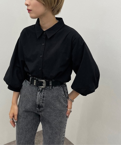 apres jour mignon（アプレジュールミニョン）の「袖ボリュームシャツ【ZOZOTOWN限定アイテム】（シャツ/ブラウス・レディース・オフホワイト/ブラック/オレンジ・X-LARGE/フリー）」の7枚目の写真