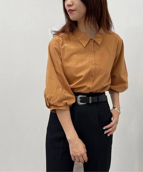 apres jour mignon（アプレジュールミニョン）の「袖ボリュームシャツ【ZOZOTOWN限定アイテム】（シャツ/ブラウス・レディース・オフホワイト/ブラック/オレンジ・X-LARGE/フリー）」の5枚目の写真