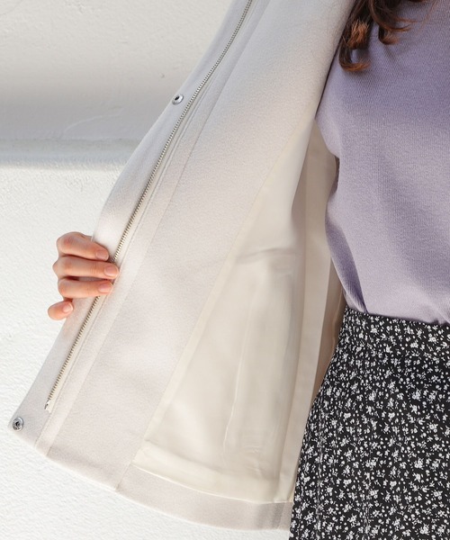 Honeys（ハニーズ）の「ファー付フードコート（その他アウター・レディース・ホワイト/ネイビー/杢グレー/ベージュ系その他/ピンク系その他・LL/M/L）」の19枚目の写真