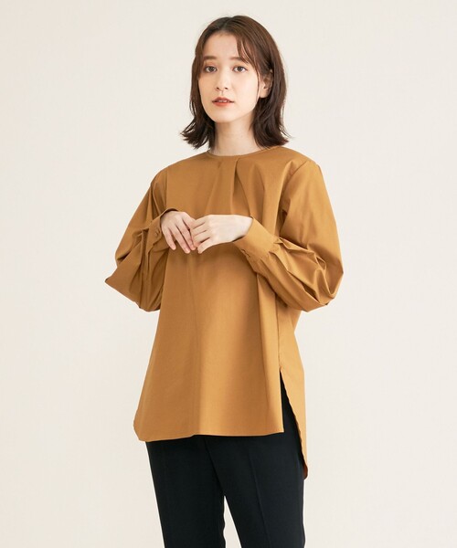 SHARE PARK（シェアパーク）の「【洗える】パフスリーブブラウス（シャツ/ブラウス・レディース・グレー系/黄土色系/アイボリー系・1）」の3枚目の写真